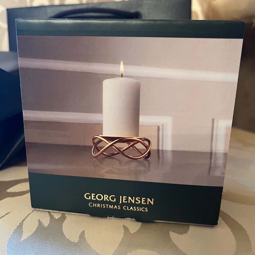 Georg Jensen Gold Tone Candle Holder designed by Maria Berntsen